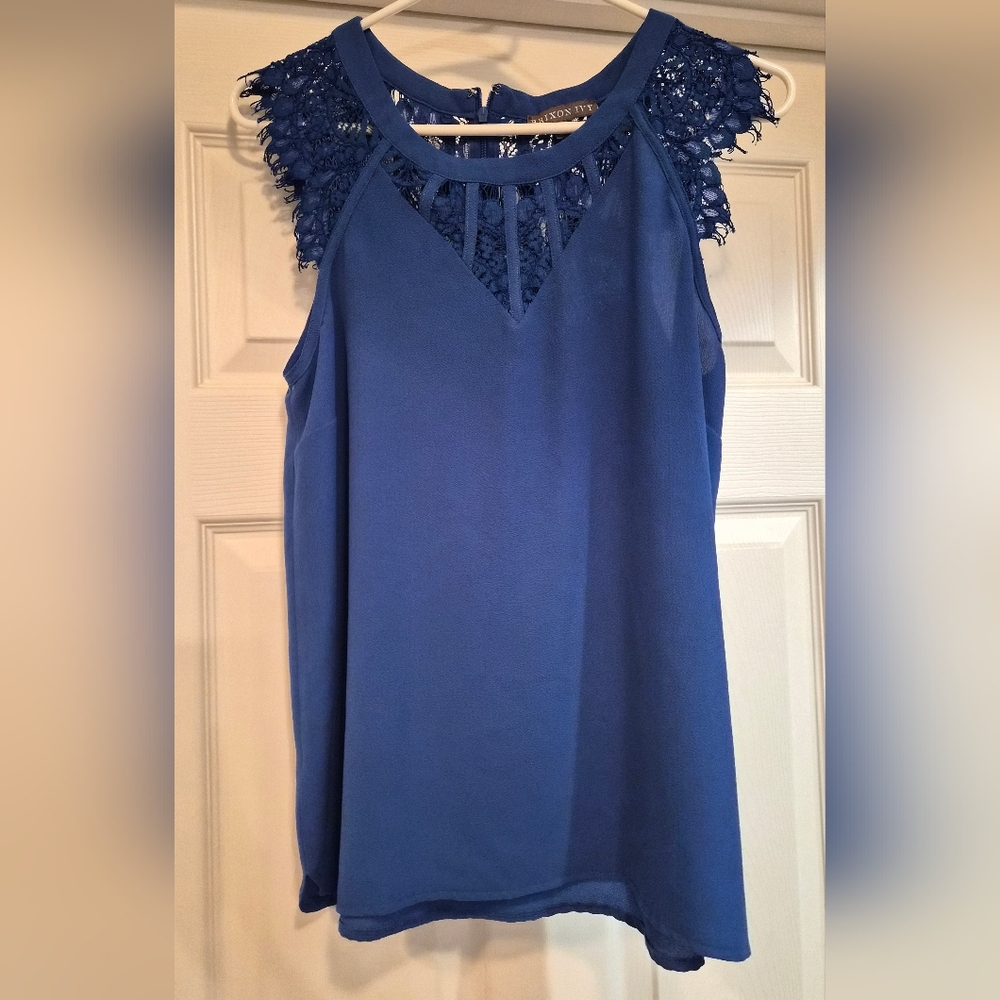 Blue lace top